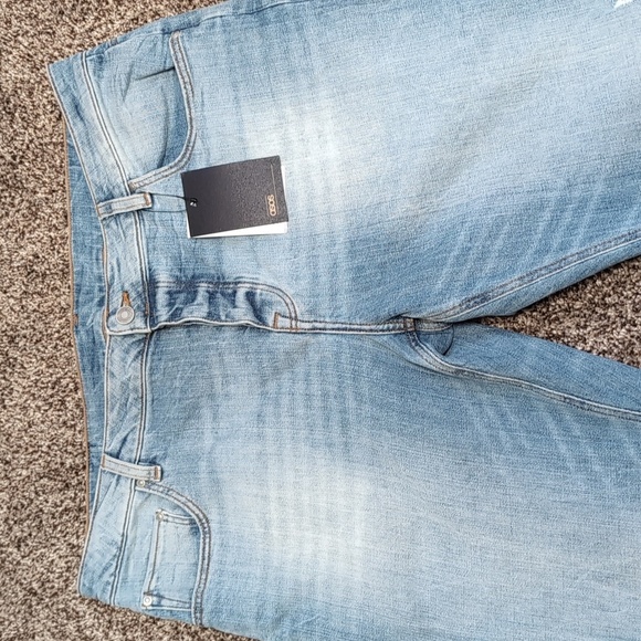 ASOS Button fly Distressed Faded Slim Straight Jeans Size 38 x 30 NEW - Picture 3 of 15